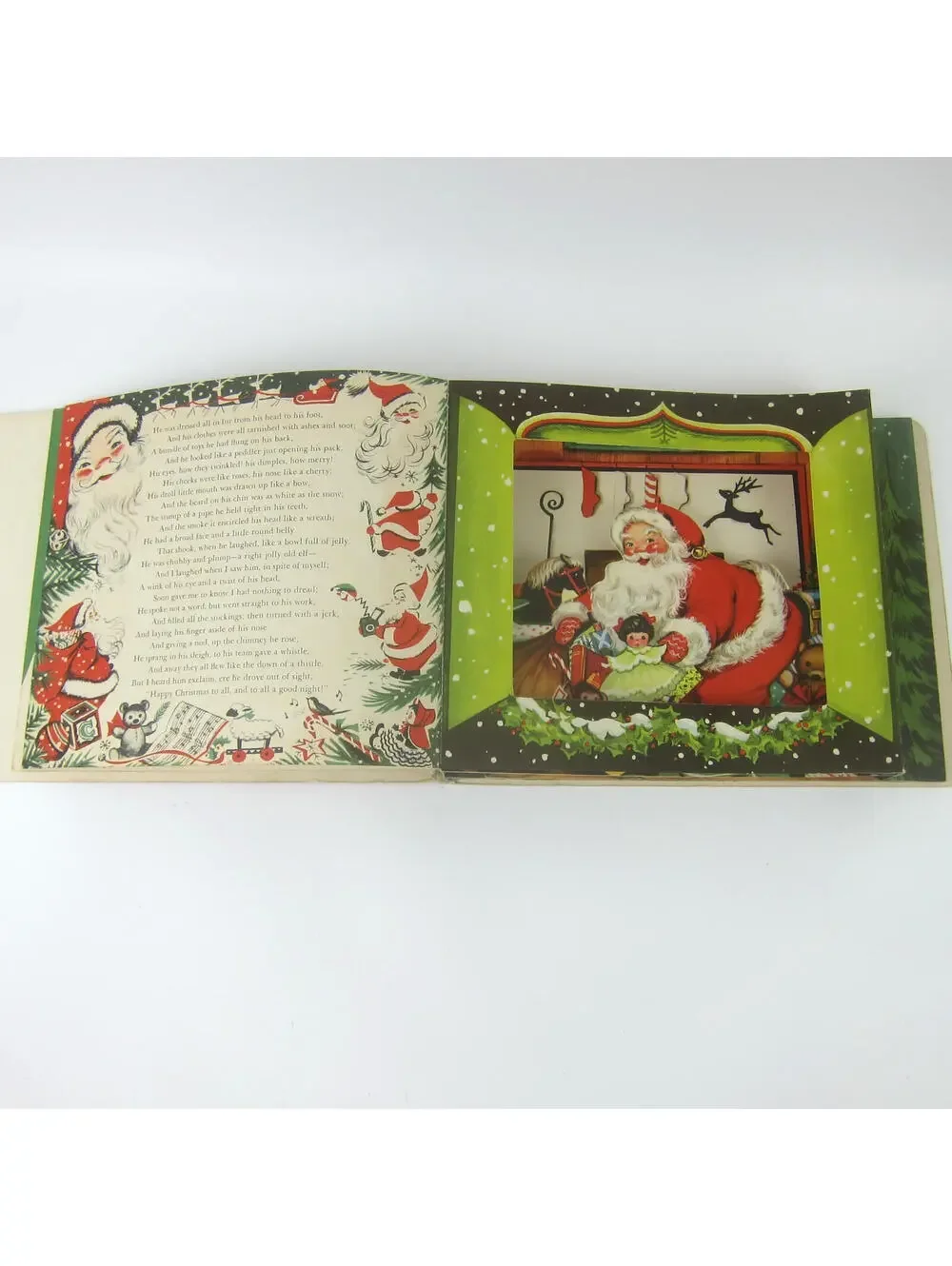 Vintage Christmas on Stage Pop Up Book Charlot Byi Children's Spiral Bound 1950
